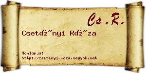 Csetényi Róza névjegykártya