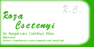 roza csetenyi business card